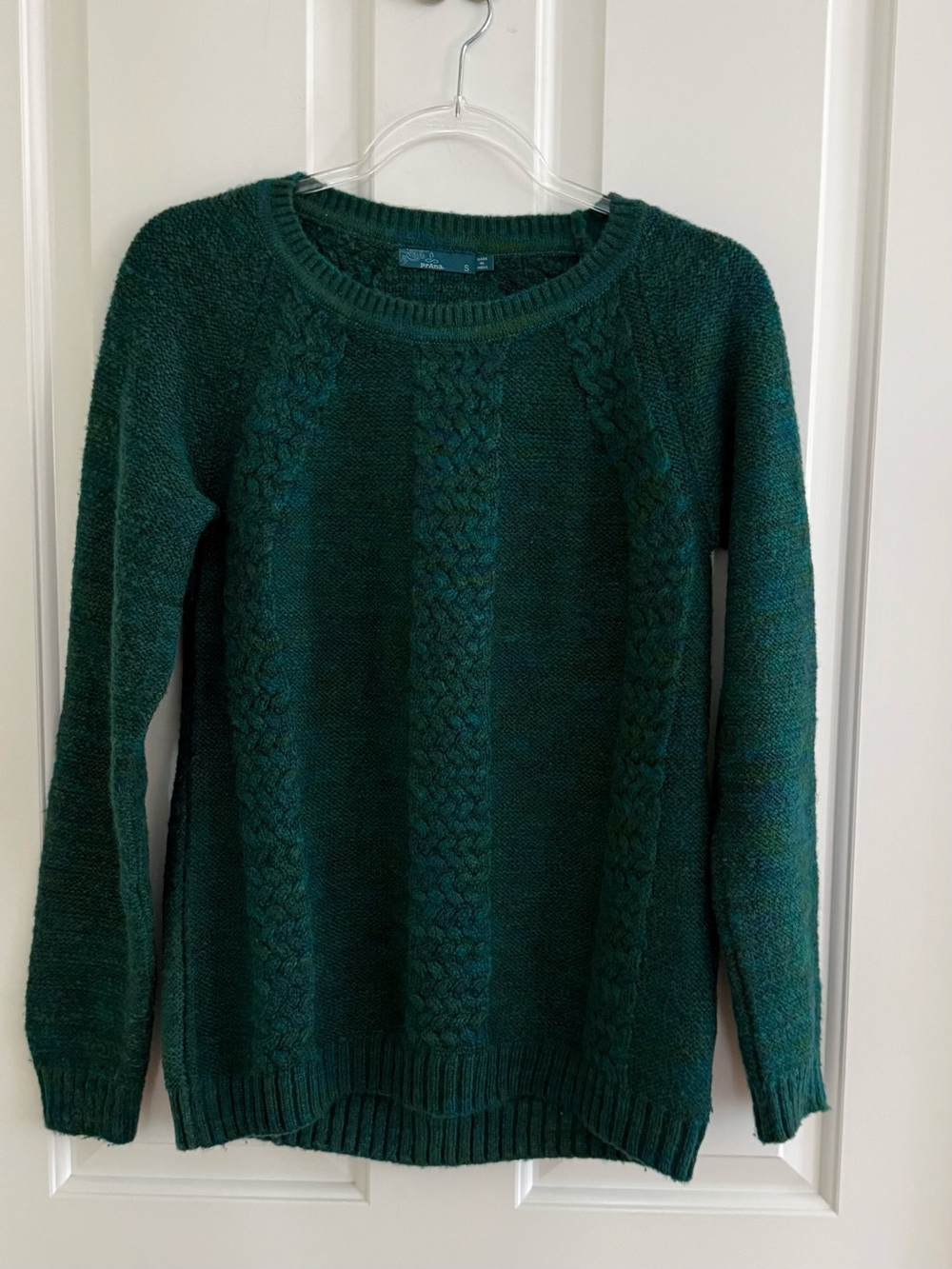 Prana Women’s Green Cable Knit Sweater Size S